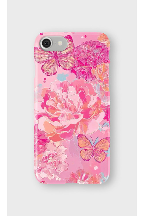 İphone Se Uyumlu Baskılı Şeffaf Telefon Kılıfı | Koleksiyon: Pink Aesthetic