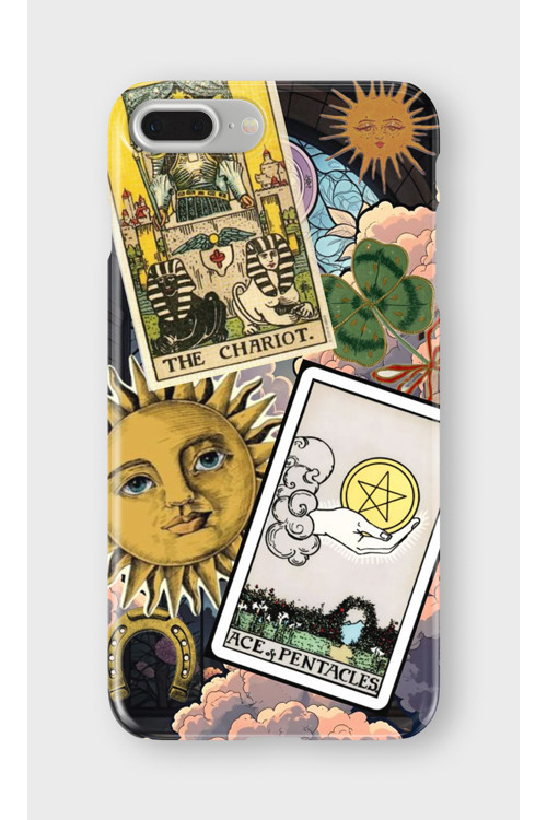 İphone 8 Plus Uyumlu Baskılı Şeffaf Telefon Kılıfı | Koleksiyon: Tarot Cards