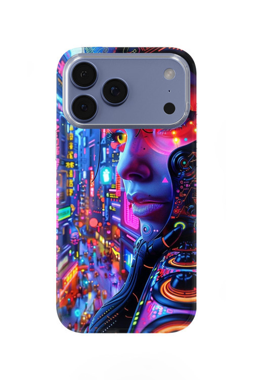 İphone 17 Pro Max Uyumlu Baskılı Şeffaf Telefon Kılıfı | Koleksiyon: Cyberpunk Theme