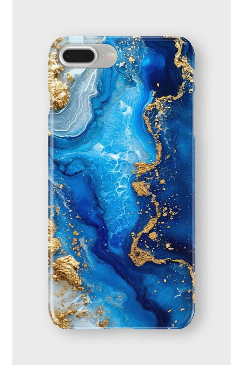 İphone 7 Plus Uyumlu Baskılı Şeffaf Telefon Kılıfı | Koleksiyon: Marble And Gold Luxury