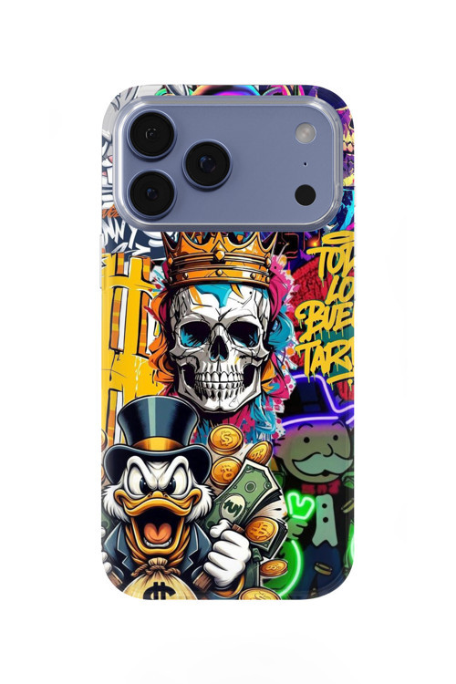 İphone 17 Pro Max Uyumlu Baskılı Şeffaf Telefon Kılıfı | Koleksiyon: Drip Art