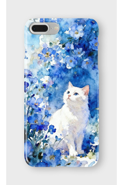 İphone 8 Plus Uyumlu Baskılı Şeffaf Telefon Kılıfı | Koleksiyon: Minimal Cat Line Art