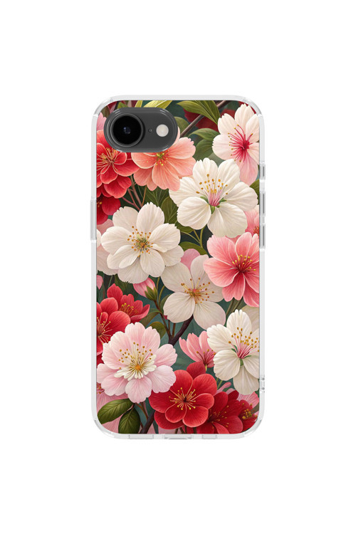 İphone 16E Uyumlu Baskılı Şeffaf Telefon Kılıfı | Koleksiyon: Pastel Flower Patterns