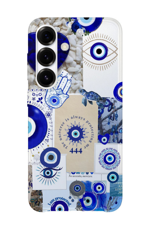 Samsung Galaxy A24 Uyumlu Baskılı Şeffaf Telefon Kılıfı | Koleksiyon: Minimal Evil Eye