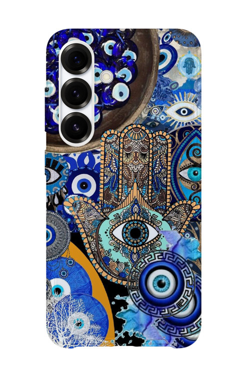 Samsung Galaxy A24 Uyumlu Baskılı Şeffaf Telefon Kılıfı | Koleksiyon: Minimal Evil Eye