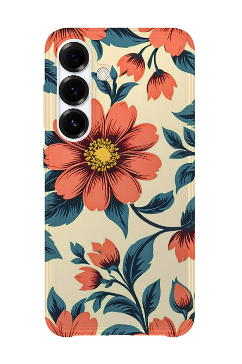 Samsung Galaxy A55 Uyumlu Baskılı Şeffaf Telefon Kılıfı | Koleksiyon: Pastel Flower Patterns