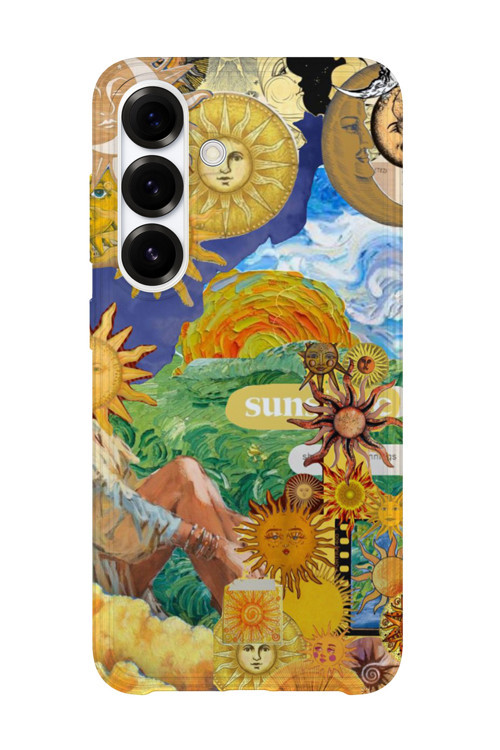 Samsung Galaxy A56 Uyumlu Baskılı Şeffaf Telefon Kılıfı | Koleksiyon: Boho Sun And Moon