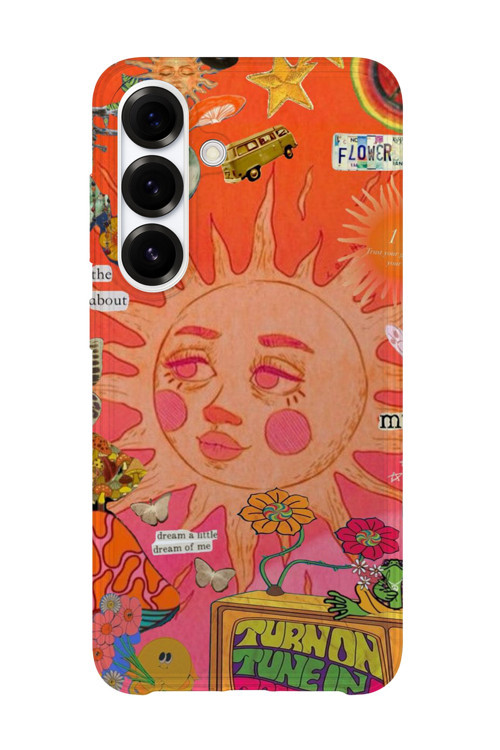 Samsung Galaxy A24 Uyumlu Baskılı Şeffaf Telefon Kılıfı | Koleksiyon: Boho Sun And Moon