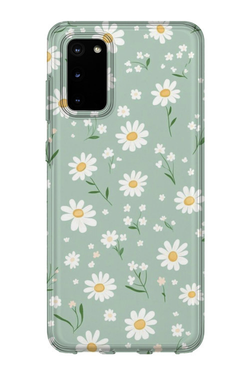 Samsung Galaxy S20 Fe Uyumlu Baskılı Şeffaf Telefon Kılıfı | Koleksiyon: Soft Daisy