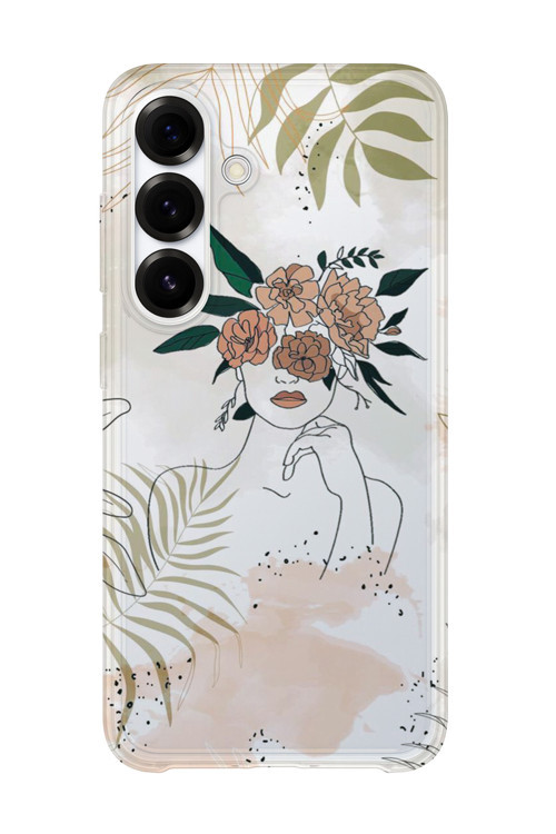 Samsung Galaxy A26 Uyumlu Baskılı Şeffaf Telefon Kılıfı | Koleksiyon: Minimal Floral Line Art