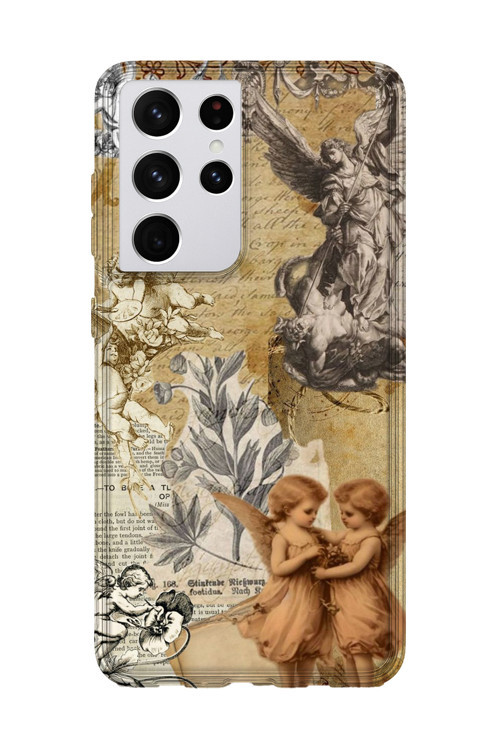 Samsung Galaxy S21 Ultra Uyumlu Baskılı Şeffaf Telefon Kılıfı | Koleksiyon: Angel And Spiritual