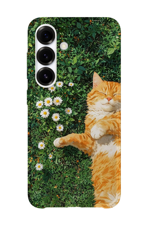 Samsung Galaxy A55 Uyumlu Baskılı Şeffaf Telefon Kılıfı | Koleksiyon: Minimal Cat Line Art