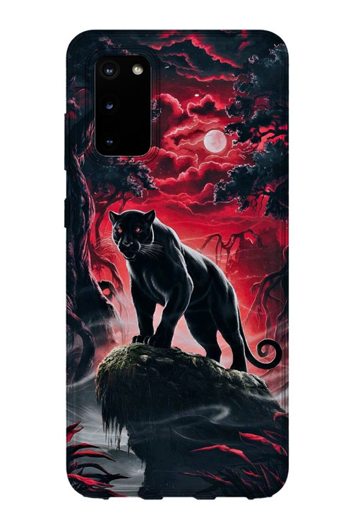 Samsung Galaxy S20 Fe Uyumlu Baskılı Şeffaf Telefon Kılıfı | Koleksiyon: Minimal Black Panther