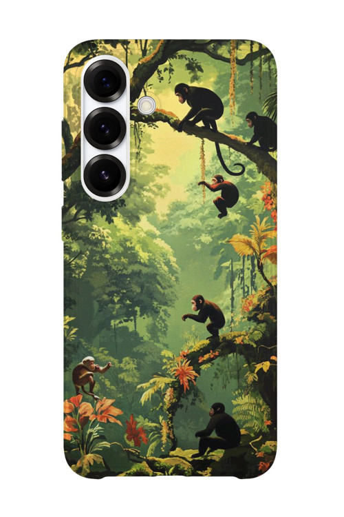 Samsung Galaxy A34 Uyumlu Baskılı Şeffaf Telefon Kılıfı | Koleksiyon: Jungle Wildlife