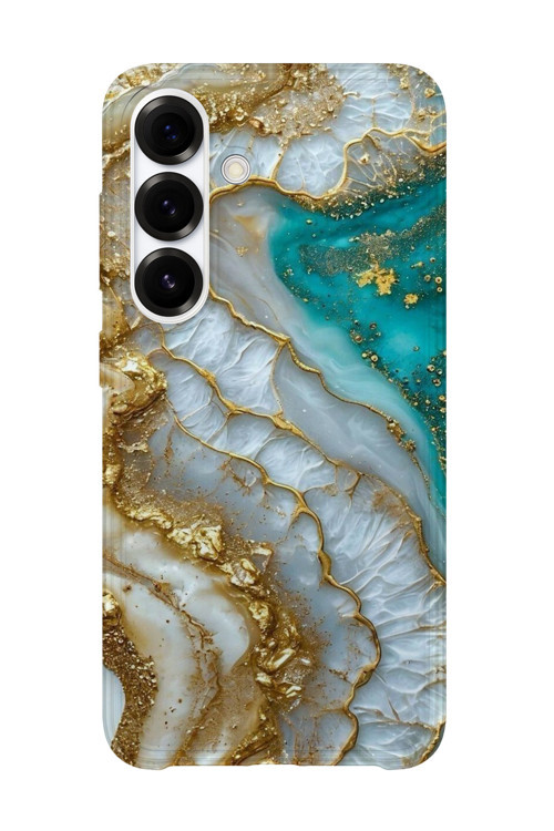 Samsung Galaxy A25 Uyumlu Baskılı Şeffaf Telefon Kılıfı | Koleksiyon: Marble And Gold Luxury