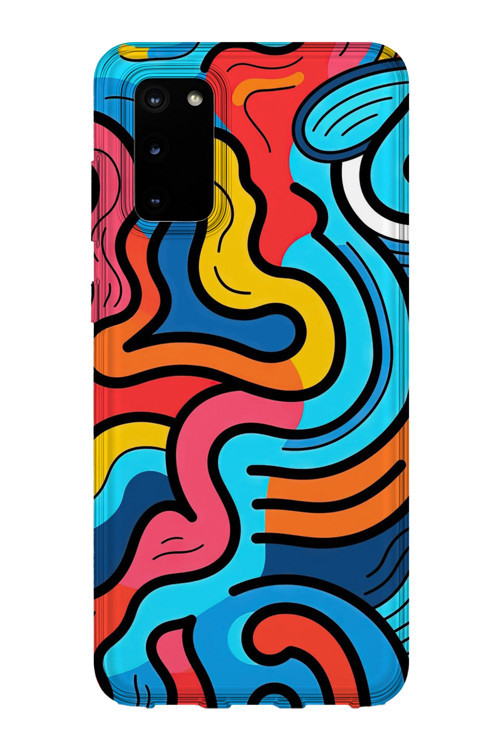 Samsung Galaxy S20 Fe Uyumlu Baskılı Şeffaf Telefon Kılıfı | Koleksiyon: Minimal Geometric