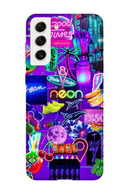 Samsung Galaxy S21 Plus Uyumlu Baskılı Şeffaf Telefon Kılıfı | Koleksiyon: Neon Light Designs