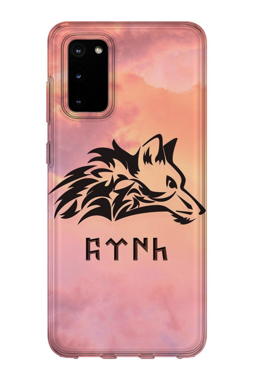 Samsung Galaxy S20 Uyumlu Baskılı Şeffaf Telefon Kılıfı | Koleksiyon: Grey Wolf Turkish Symbol