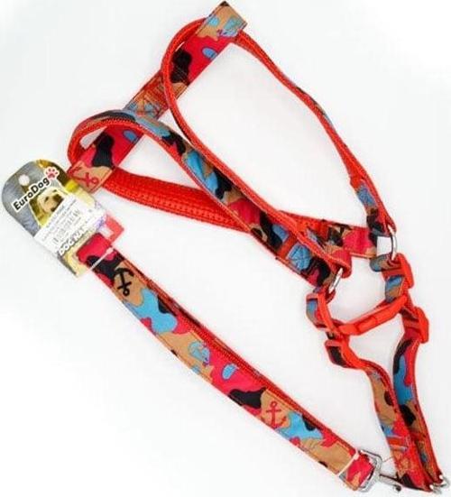 Euro Dog Köpek Uzatma Tasması ve Göğüs Tasması Takımı Pembe Kamuflaj 25 Mm 120 Cm