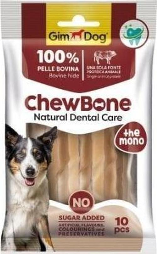 Chew Bone Diş Sağlığı Destekleyici Naturel Burgu Köpek Çiğneme Kemiği 80 Gr 10 Adet