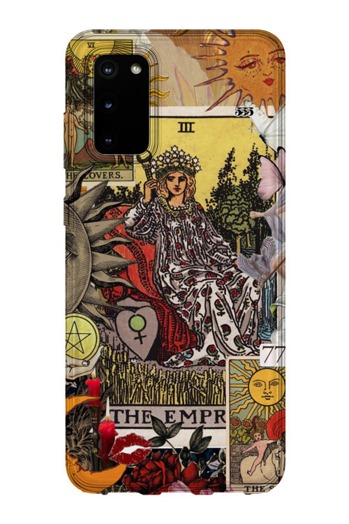 Samsung Galaxy S20 Uyumlu Baskılı Şeffaf Telefon Kılıfı | Koleksiyon: Tarot Cards