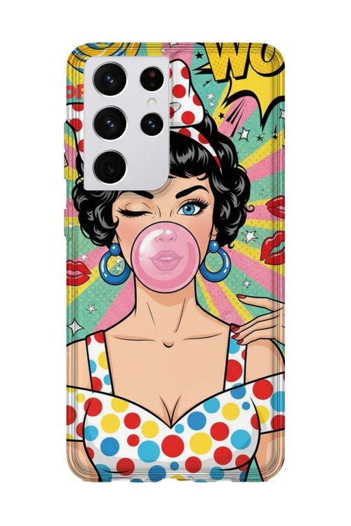 Samsung Galaxy S21 Ultra Uyumlu Baskılı Şeffaf Telefon Kılıfı | Koleksiyon: Y2K Retro Patterns