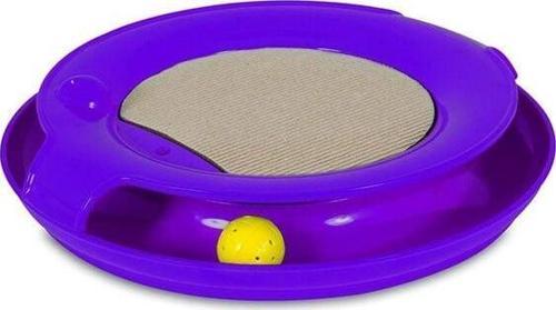 Spiral Tırmalamalı Ledli Kedi Oyuncağı Mor