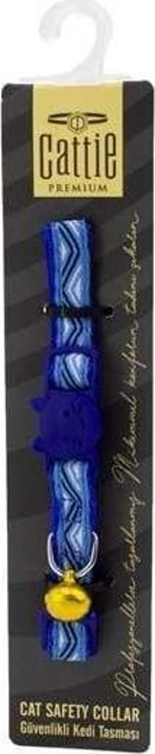 Desenli Kedi Boyun Tasması Mavi 1x15-25 Cm