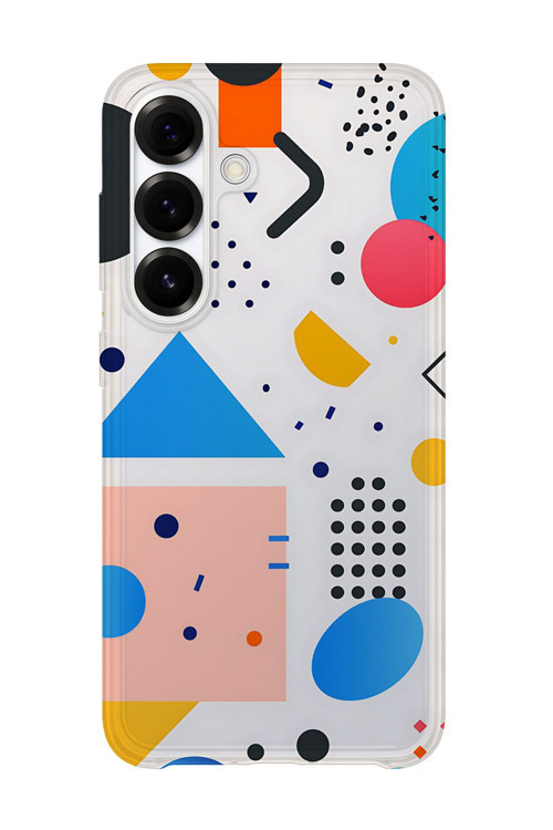 Samsung Galaxy S23 Fe Uyumlu Baskılı Şeffaf Telefon Kılıfı | Koleksiyon: Minimal Geometric Patterns