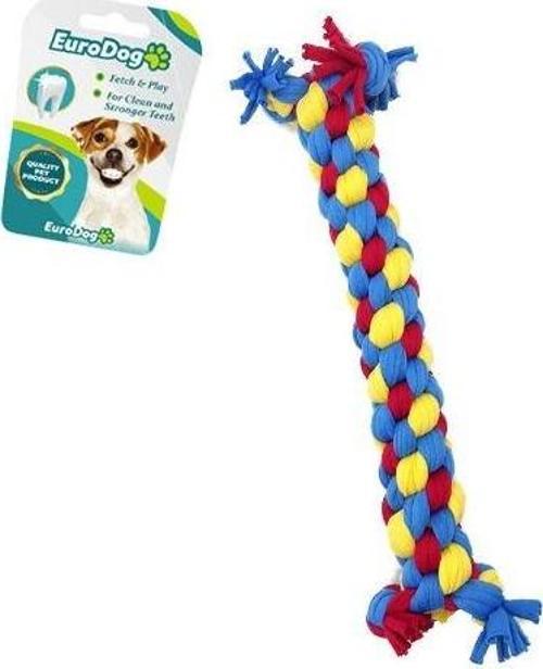 Euro Dog Dumbell Diş İpi Köpek Oyuncağı Sarı/Kırmızı/Mavi 14 Cm
