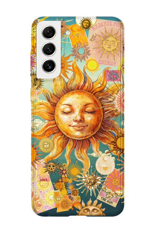 Samsung Galaxy S21 Plus Uyumlu Baskılı Şeffaf Telefon Kılıfı | Koleksiyon: Boho Sun And Moon