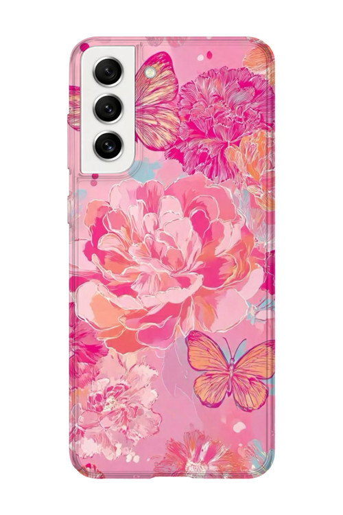 Samsung Galaxy S22 Uyumlu Baskılı Şeffaf Telefon Kılıfı | Koleksiyon: Pink Aesthetic