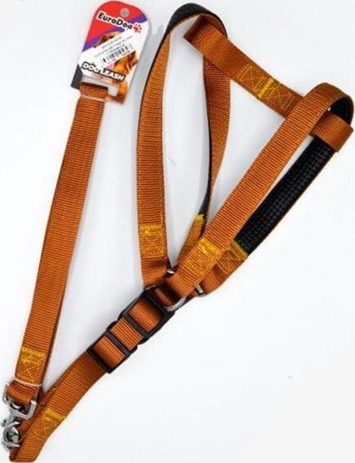 Euro Dog Köpek Uzatma Tasması ve Göğüs Tasması Takımı Kahverengi 25 Mm 120 Cm