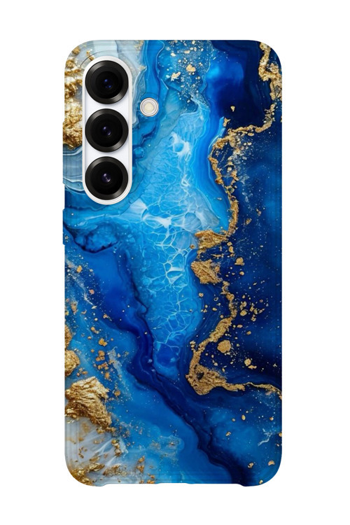 Samsung Galaxy S24 Fe Uyumlu Baskılı Şeffaf Telefon Kılıfı | Koleksiyon: Marble And Gold Luxury