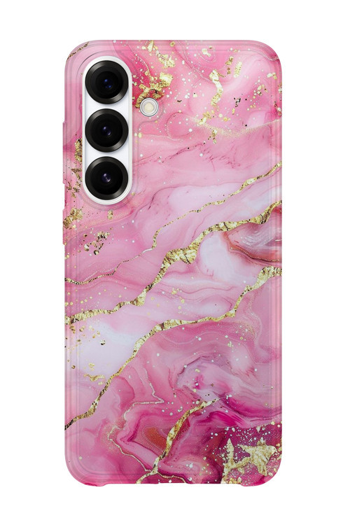Samsung Galaxy S24 Uyumlu Baskılı Şeffaf Telefon Kılıfı | Koleksiyon: Marble And Gold Luxury