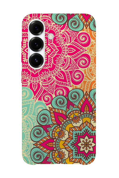 Samsung Galaxy S25 Fe Uyumlu Baskılı Şeffaf Telefon Kılıfı | Koleksiyon: Mandala Art