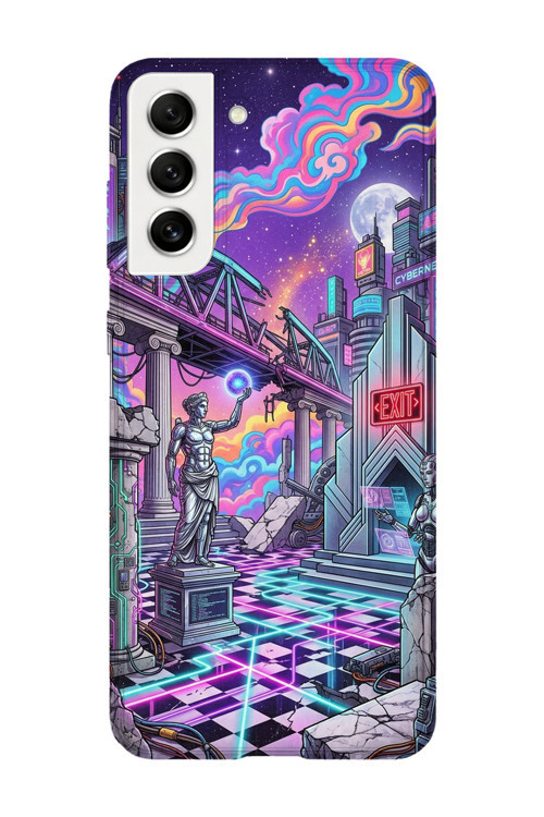 Samsung Galaxy S22 Uyumlu Baskılı Şeffaf Telefon Kılıfı | Koleksiyon: Vaporwave Retro