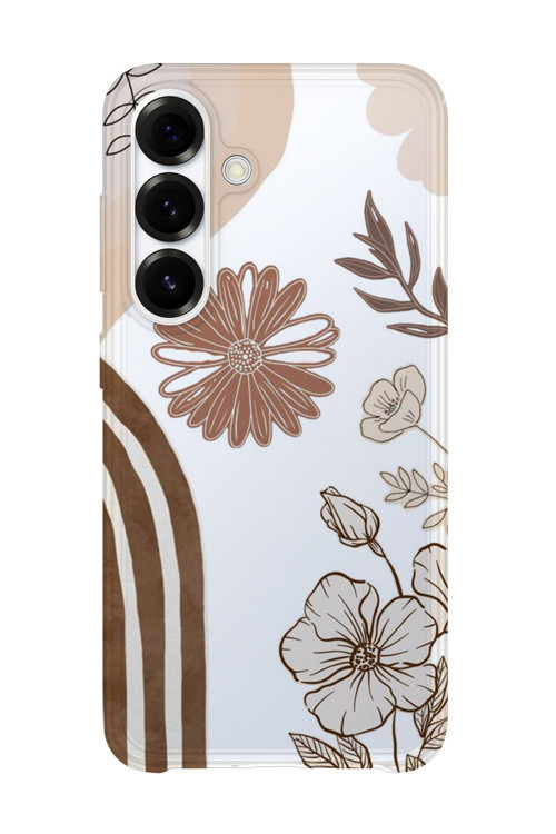 Samsung Galaxy S23 Plus Uyumlu Baskılı Şeffaf Telefon Kılıfı | Koleksiyon: Minimal Floral Line Art