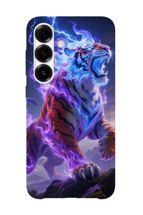 Samsung Galaxy S24 Fe Uyumlu Baskılı Şeffaf Telefon Kılıfı | Koleksiyon: Tiger Energy