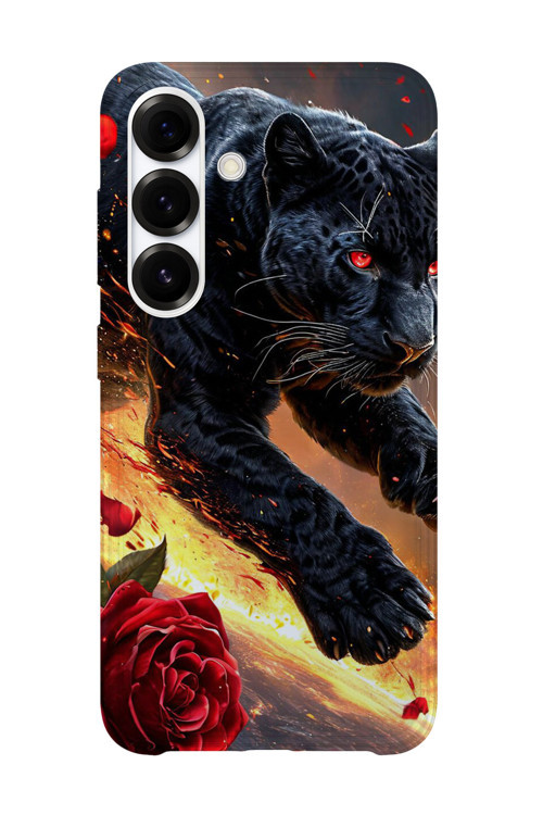Samsung Galaxy S24 Uyumlu Baskılı Şeffaf Telefon Kılıfı | Koleksiyon: Minimal Black Panther
