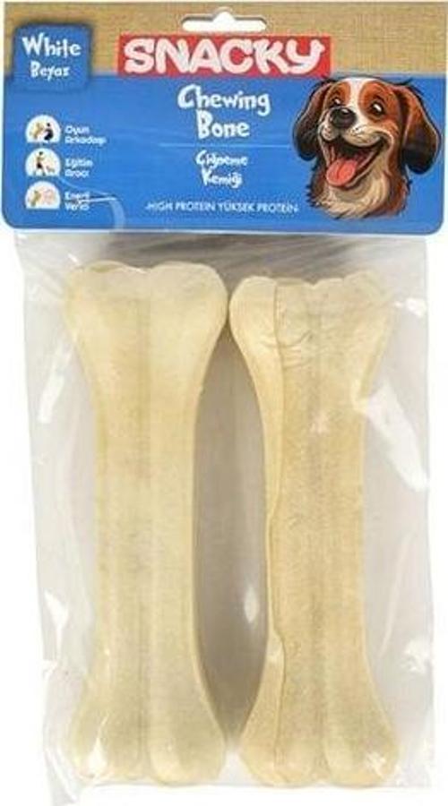 Beyaz Preslenmiş Yüksek Proteinli Köpek Çiğneme Kemiği 2 Adet 145 Gr