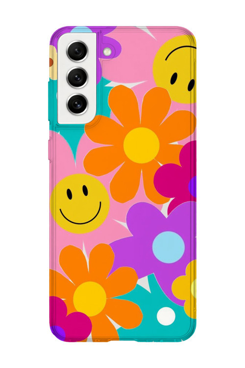 Samsung Galaxy S22 Uyumlu Baskılı Şeffaf Telefon Kılıfı | Koleksiyon: Y2K Retro Patterns