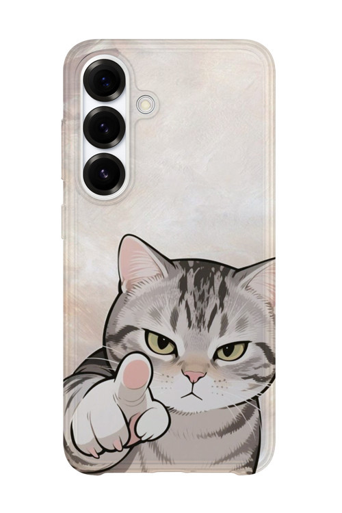Samsung Galaxy S24 Uyumlu Baskılı Şeffaf Telefon Kılıfı | Koleksiyon: Minimal Cat Line Art