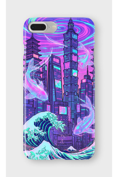 İphone 7 Plus Uyumlu Baskılı Şeffaf Telefon Kılıfı | Koleksiyon: Vaporwave Retro