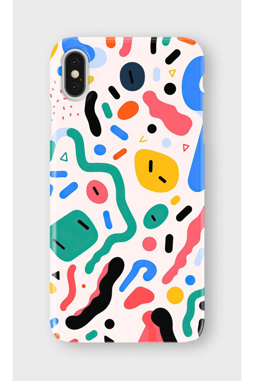 İphone Xs Max Uyumlu Baskılı Şeffaf Telefon Kılıfı | Koleksiyon: Minimal Geometric