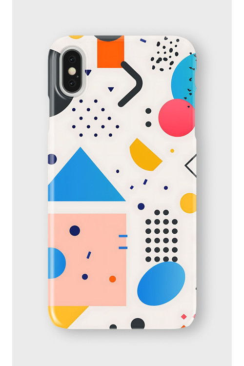 İphone Xs Max Uyumlu Baskılı Şeffaf Telefon Kılıfı | Koleksiyon: Minimal Geometric