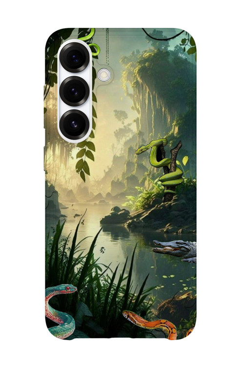 Samsung Galaxy S23 Fe Uyumlu Baskılı Şeffaf Telefon Kılıfı | Koleksiyon: Jungle Wildlife