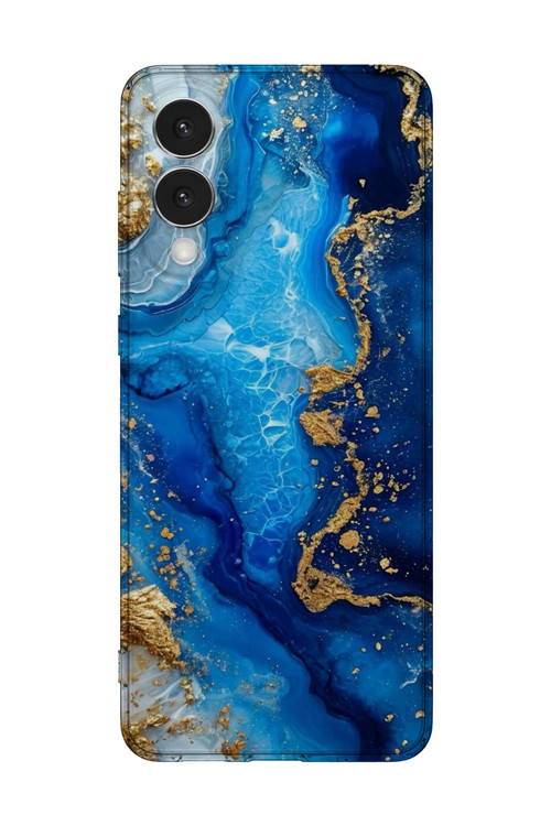 Samsung Galaxy S25 Edge Uyumlu Baskılı Şeffaf Telefon Kılıfı | Koleksiyon: Marble And Gold Luxury
