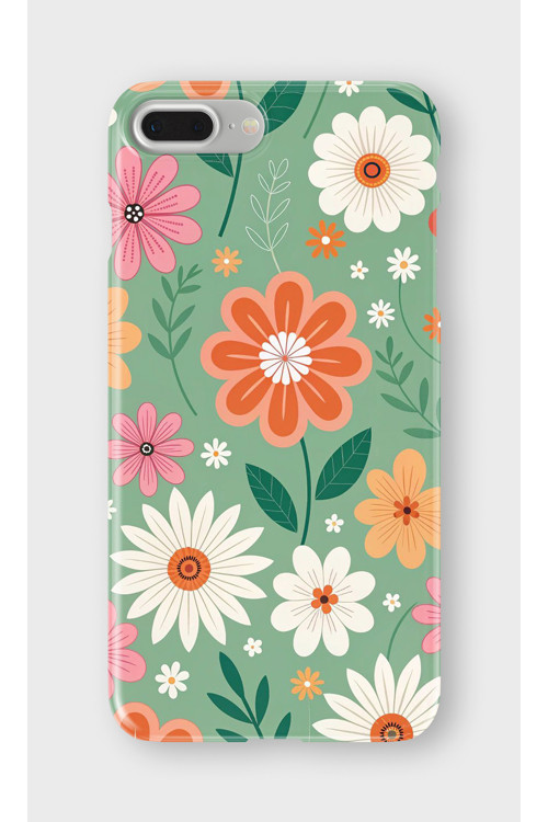İphone 7 Plus Uyumlu Baskılı Şeffaf Telefon Kılıfı | Koleksiyon: Vintage Floral