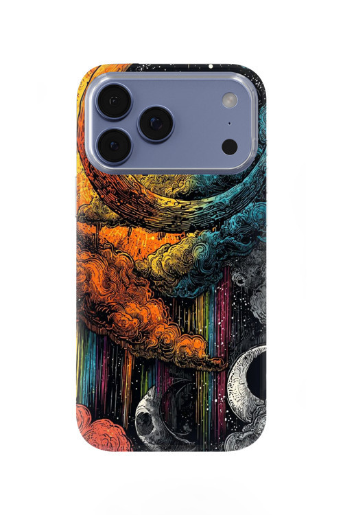 İphone 17 Pro Max Uyumlu Baskılı Şeffaf Telefon Kılıfı | Koleksiyon: Moon Phases